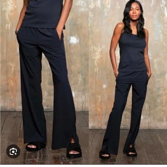 Paskho Escape Relaxed Elegance Pants XL Black Stretch Wide Flare Leg - Picture 1 of 8